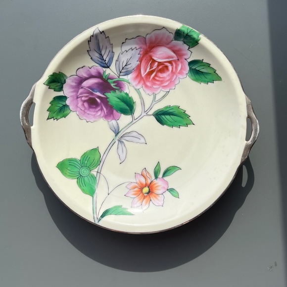 Noritake Japan hand-painted floral serving plate, (8.5 in), fine china. - Picture 13 of 16